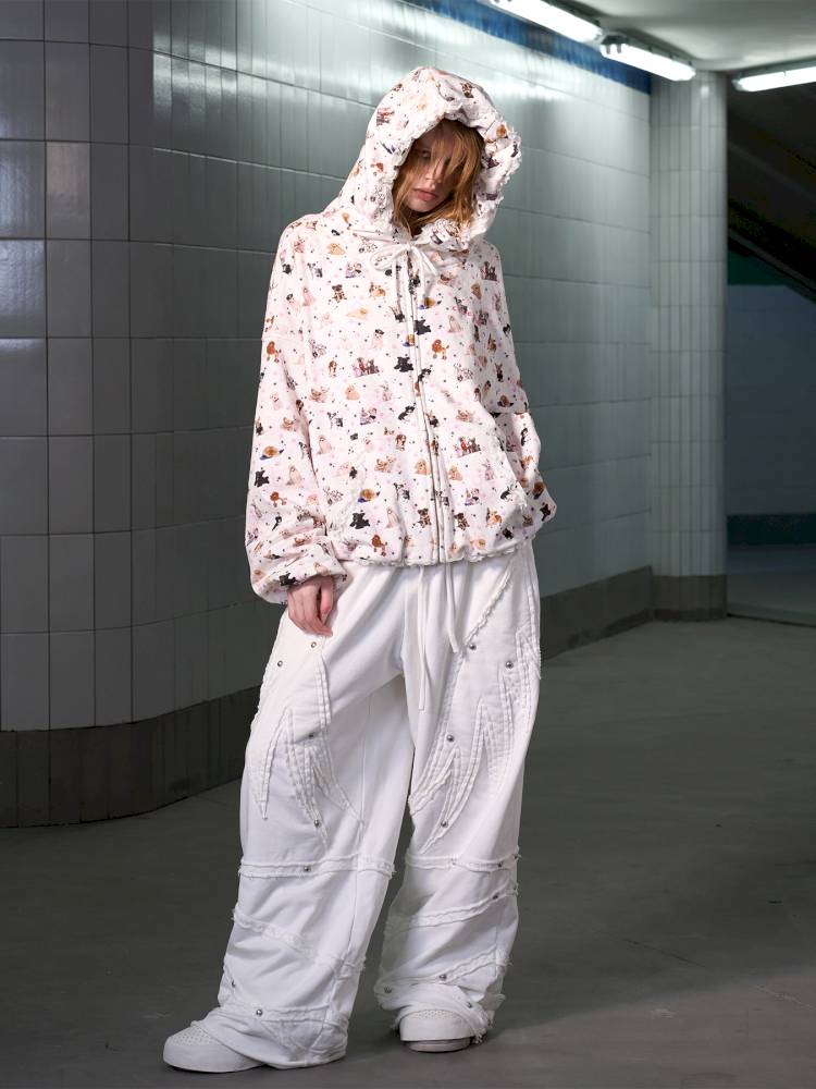 Puppy Print Sweatshirt Jacket【s0000014413】