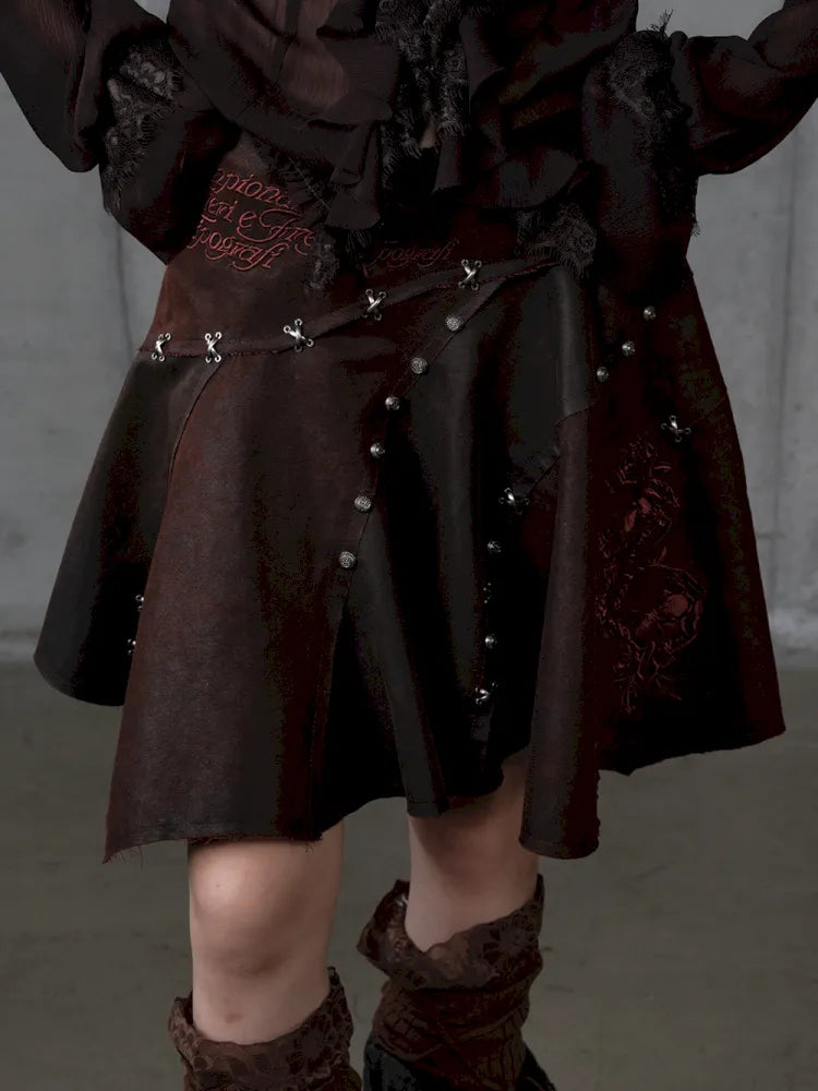 Asymmetrical Suede Skirt【s0000014111】