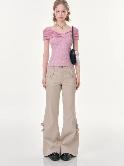 Flower Knot Butterfly Slim T-Shirt【s0000016605】
