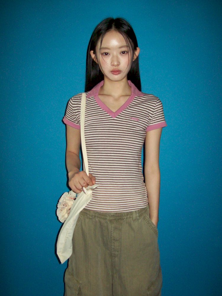 POLO collar short-sleeved T-shirt【s0000012497】
