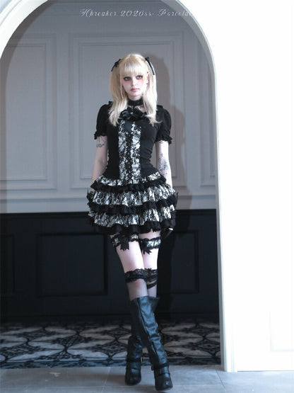 Black Lace Top And Skirt Set【s0000016391】