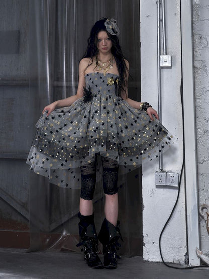 Puffy Tulle Two-Way Strapless Half-Skirt【s0000012792】