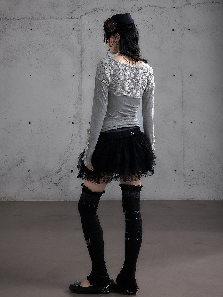Lace Embroidered Knit Sweater【s0000019159】