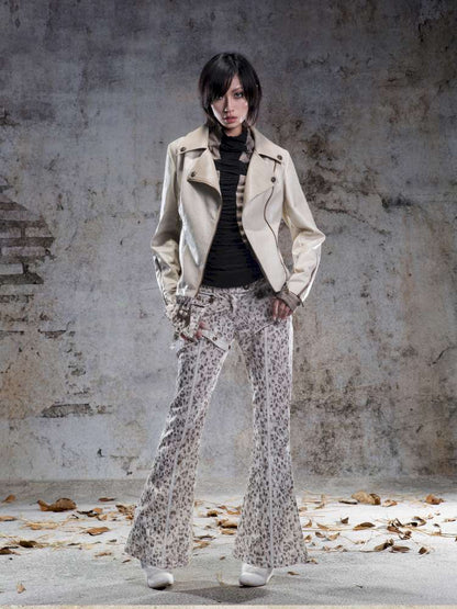 Fur Collar Stylish Slim-Fit Leather Jacket【s0000014481】