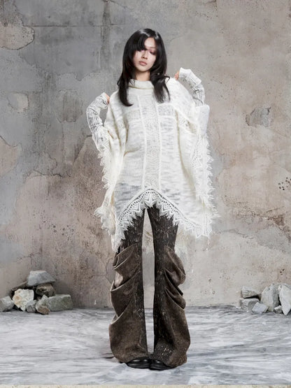 Pleated Accents Stylish Slim-Fit Long Flared Pants【s0000014130】