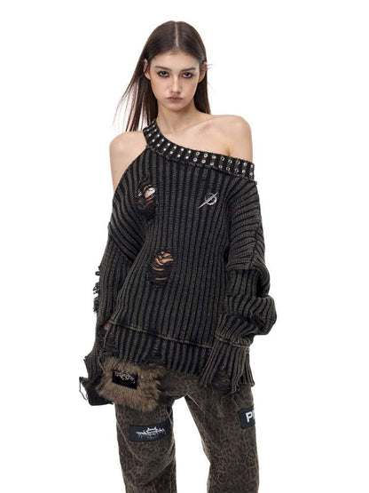 Rivet Destruction Rock Knit Sweater【s0000015119】
