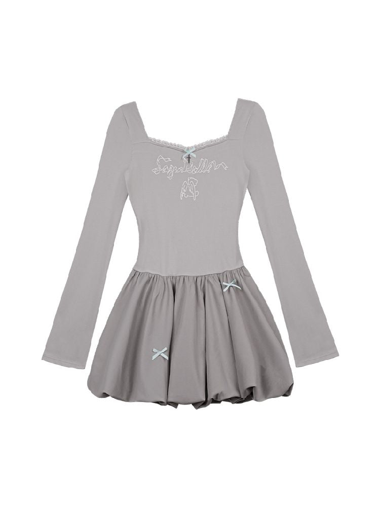 Princess Gray Knit Dress [S0000010111]