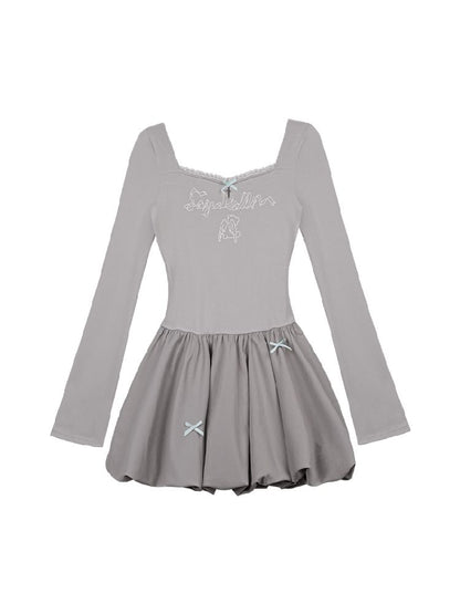 Princess Gray Knit Dress [S0000010111]