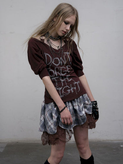 Bubble Sleeve Stretch Short Sleeve T-Shirt【s0000012617】