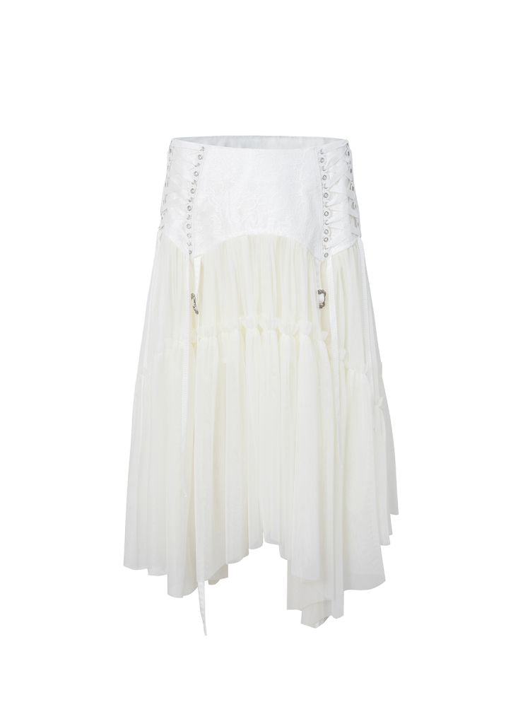 Tulle Pleated Tiered Layered Skirt【s0000013907】