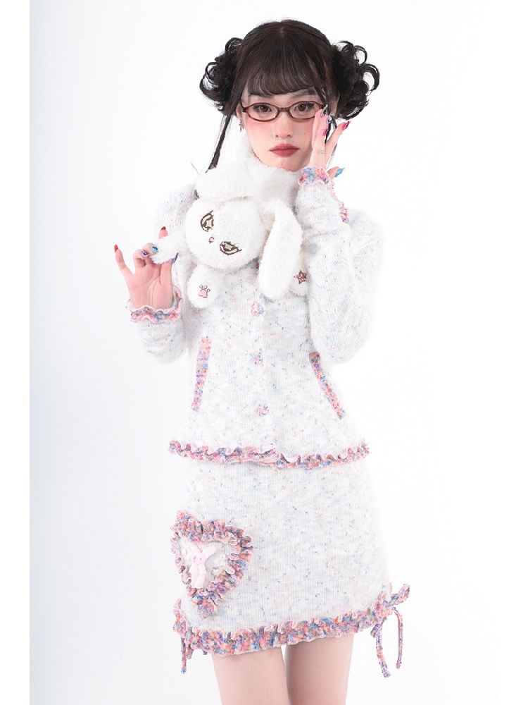 Warm Plush White Rabbit Doll Scarf【s0000005712】