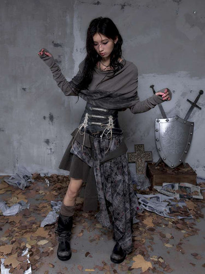 Double-breasted belted waist belt【s0000014464】