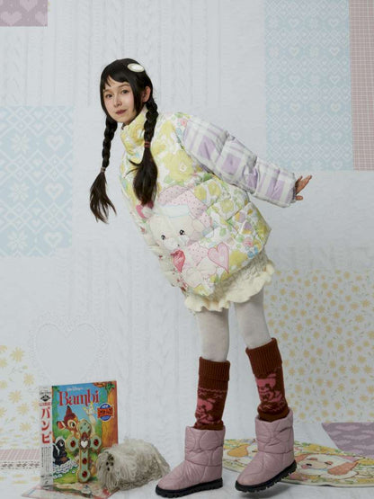 Cute Bear Print Padded Jacket【s0000015034】