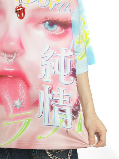 Dopamine Y2k Yabi Print T-shirt【s0000015890】