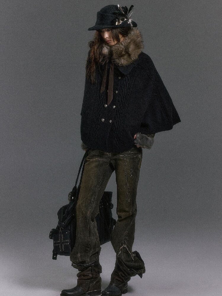 Riveted Distressed Dirty Dye Denim Pants【s0000019246】