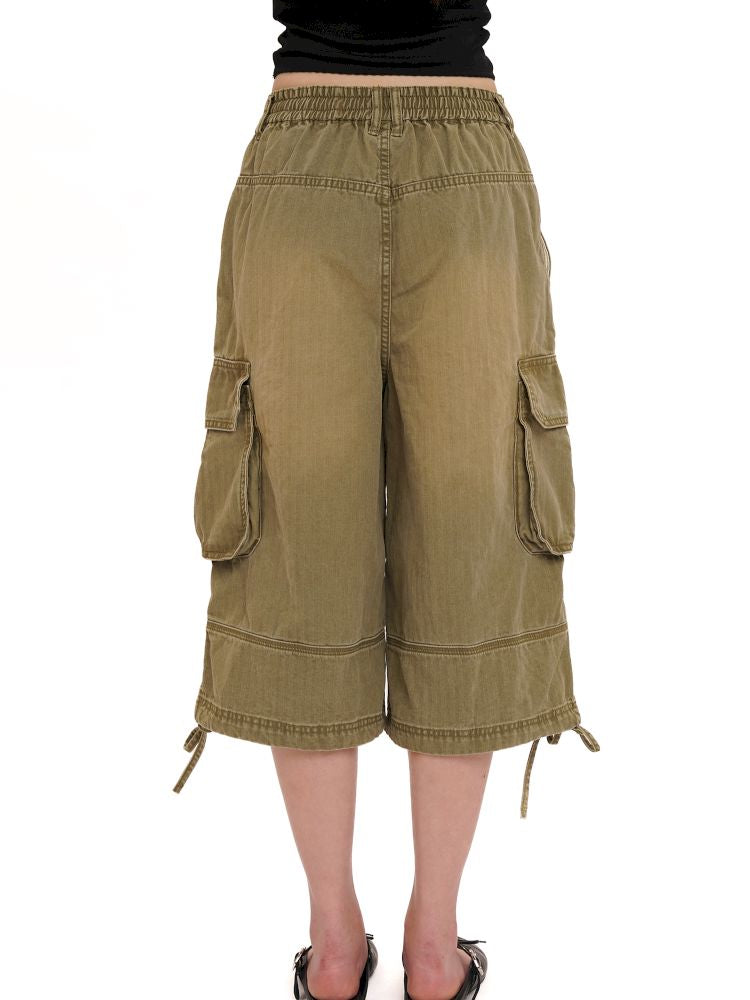 Adjustable workwear seven-minute pants【s0000013428】
