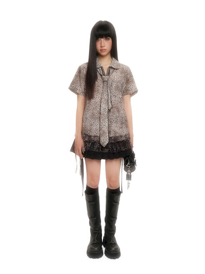 Patchwork Mesh Blouse【s0000012513】