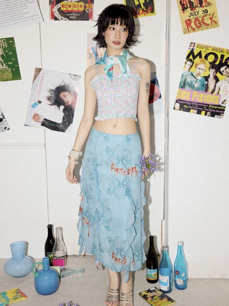 Wallpaper High Waist Skinny Skirt【s0000012269】