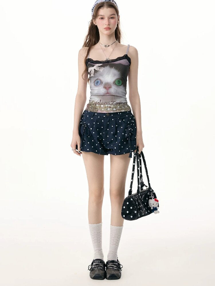 Ink Dots Cloud Bud Short Skirt Pants【s0000017252】