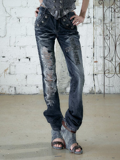 Hot Drill Heavy Wash Denim Pants【s0000016977】