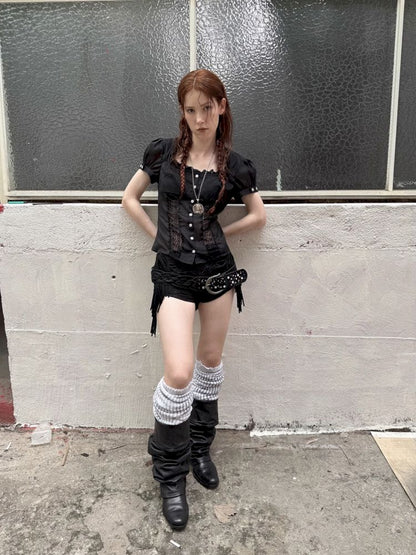 Micro-Stretch Fabric Low-Waist Shorts【s0000012704】