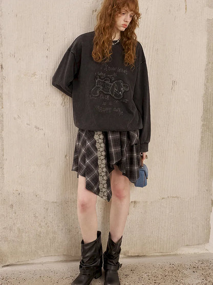 Oversized Long-Sleeve Pullover Sweatshirt【s0000014050】