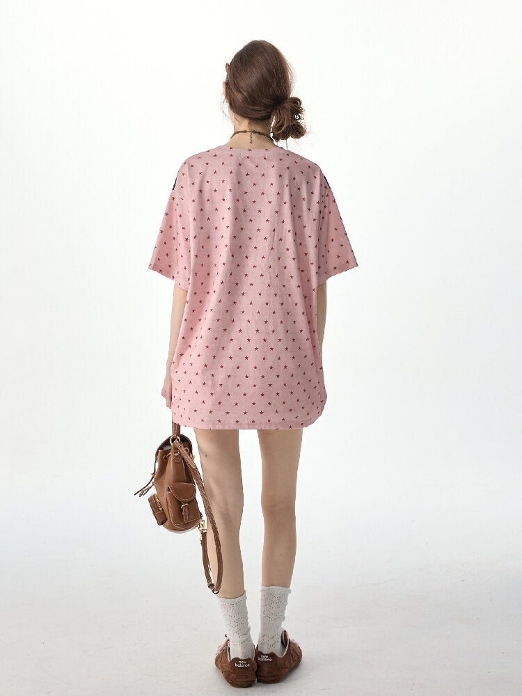 Retro Cat Star Cat Print T Shirt【s0000017266】