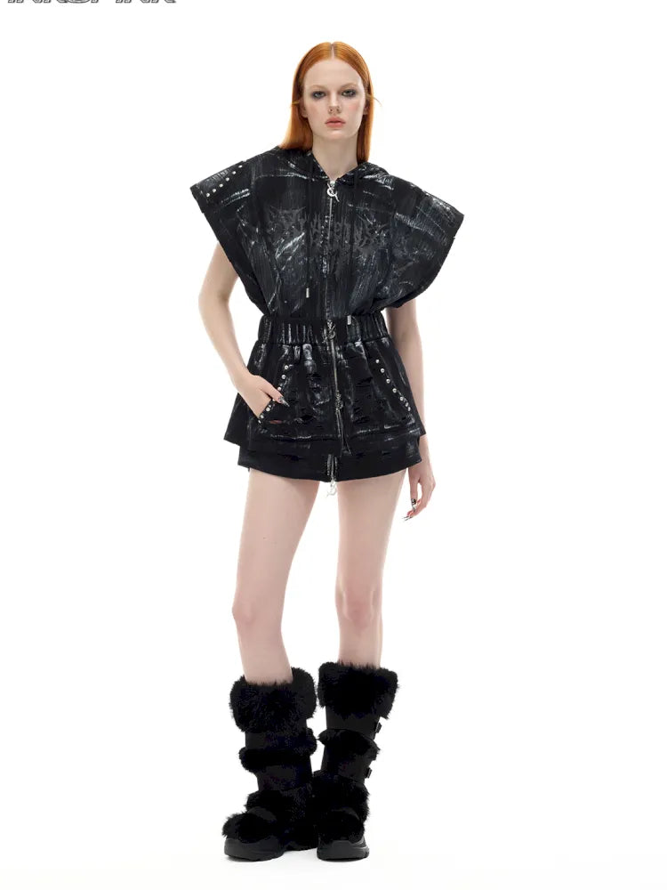Punk Layered Zipper Y2K Mini Skirt【s0000014015】