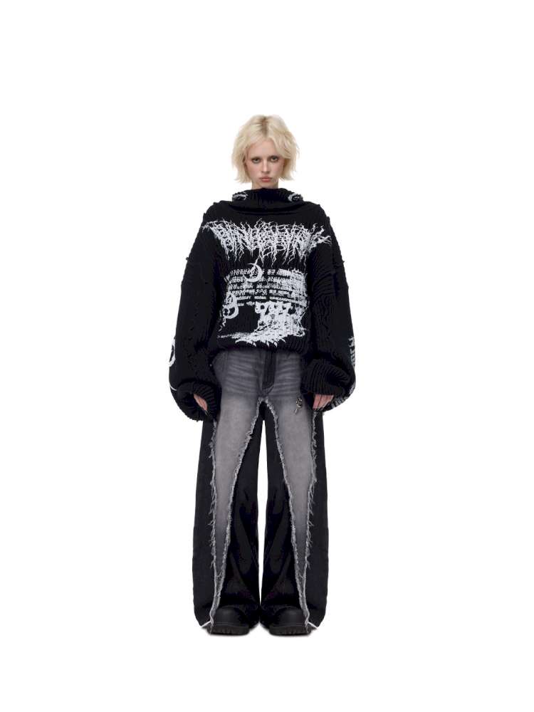Structure Patchwork Hooded Sweater【s0000015120】