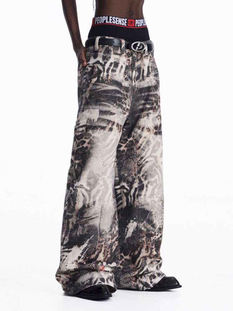 Ombre Zebra Print Rebuilt Jeans【s0000015182】