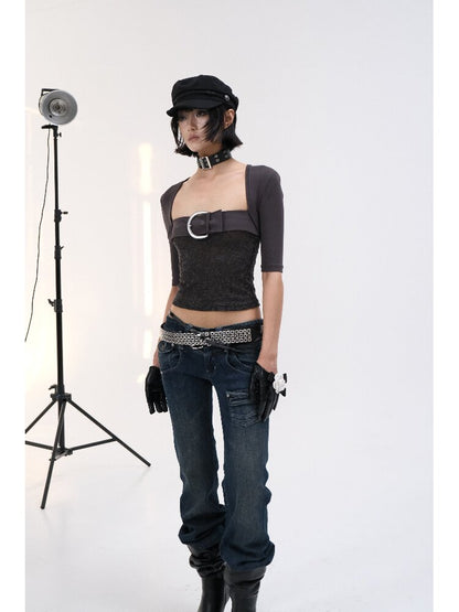 Heavy-Duty Washed Straight Jeans【s0000018487】