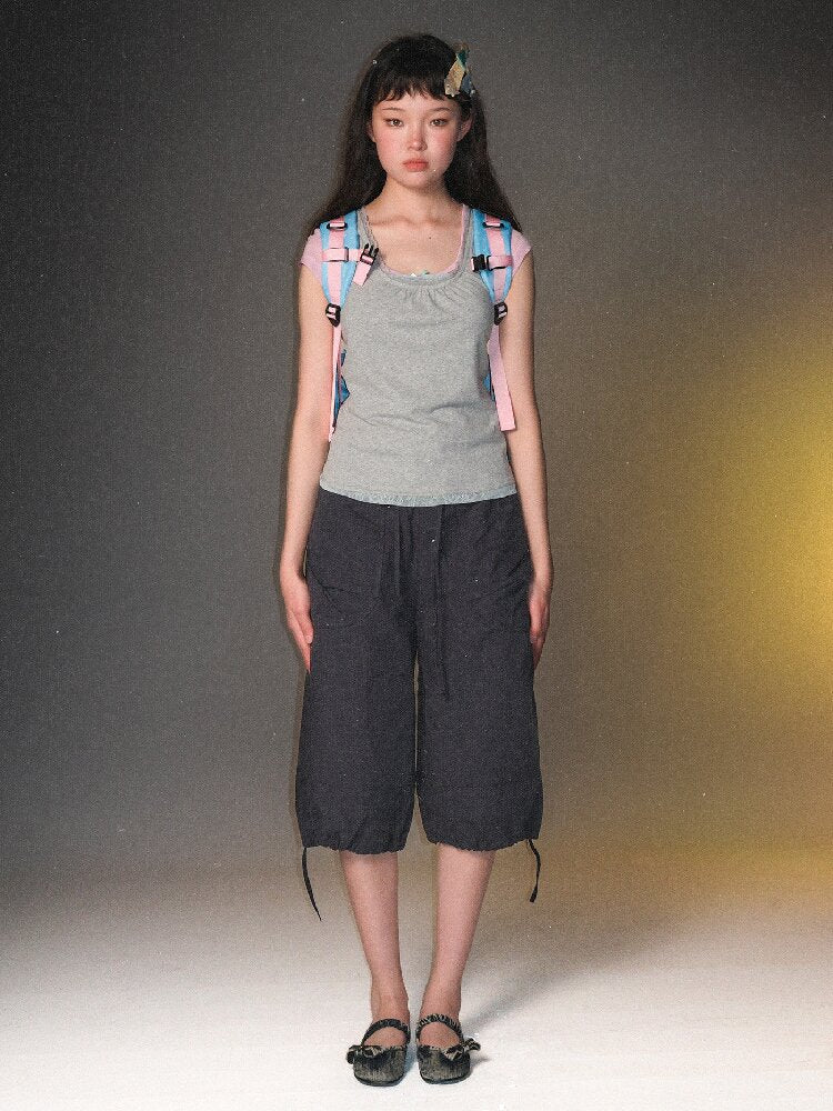 Lace Two-Piece Pleated Tank Top【s0000017408】