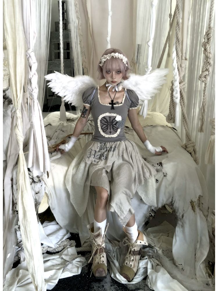 Bubble Sleeve Short Sleeve T-Shirt【s0000013525】