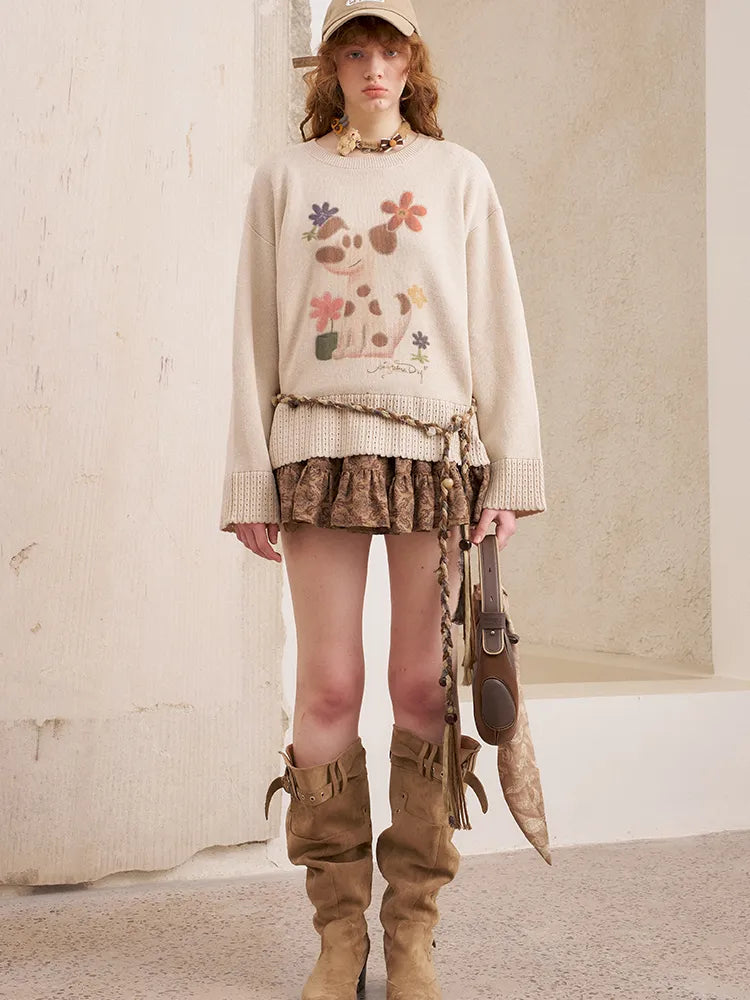 Openwork Oversized Pullover Knit Sweater【s0000014086】