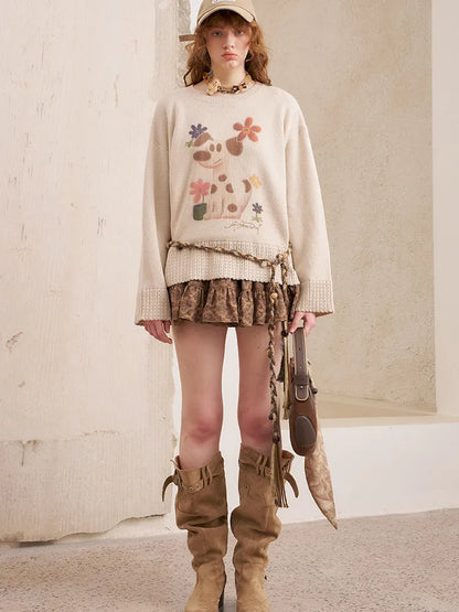 Openwork Oversized Pullover Knit Sweater【s0000014086】