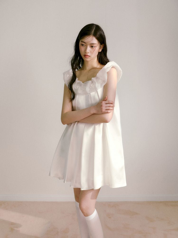 Three-dimensional pleated not waist dress【s0000013247】