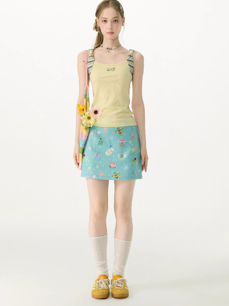 Summer Childlike Print Short Skirt【s0000017157】