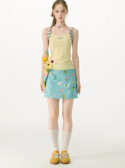 Summer Childlike Print Short Skirt【s0000017157】