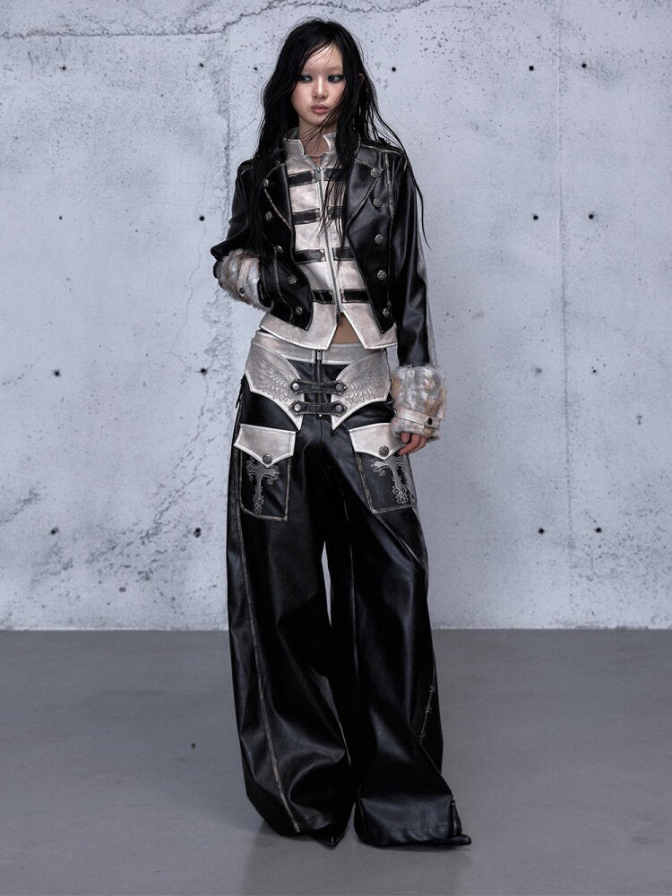 Fake Two Knight Leather Jacket【s0000015543】