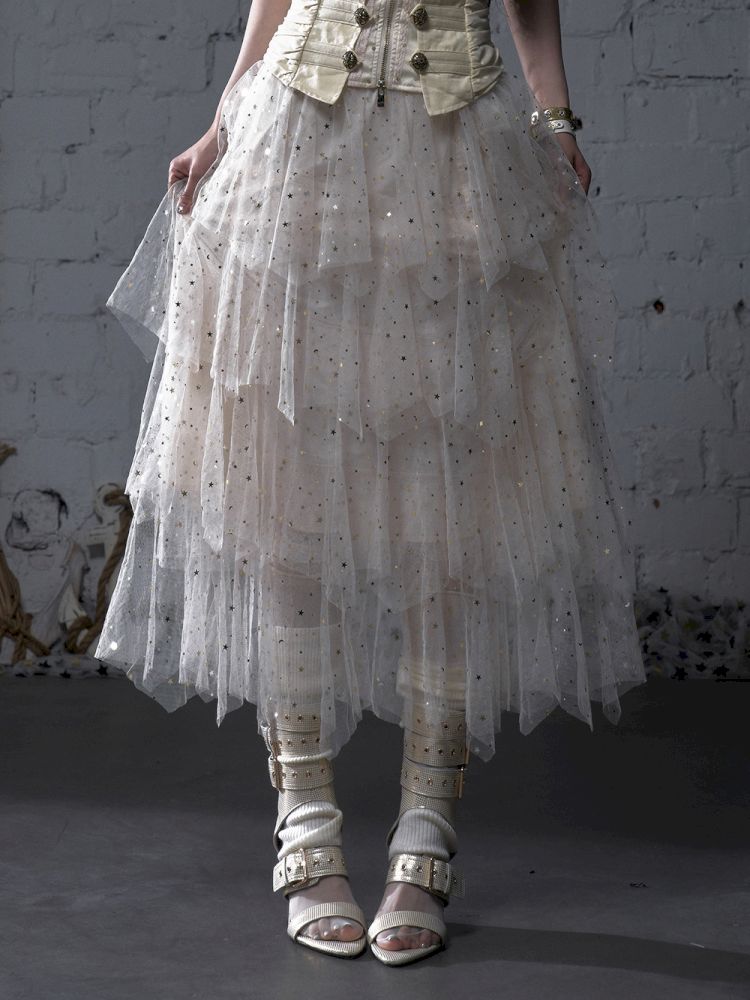 Multi-Layered Mesh Cake Skirt【s0000012789】