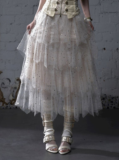 Multi-Layered Mesh Cake Skirt【s0000012789】