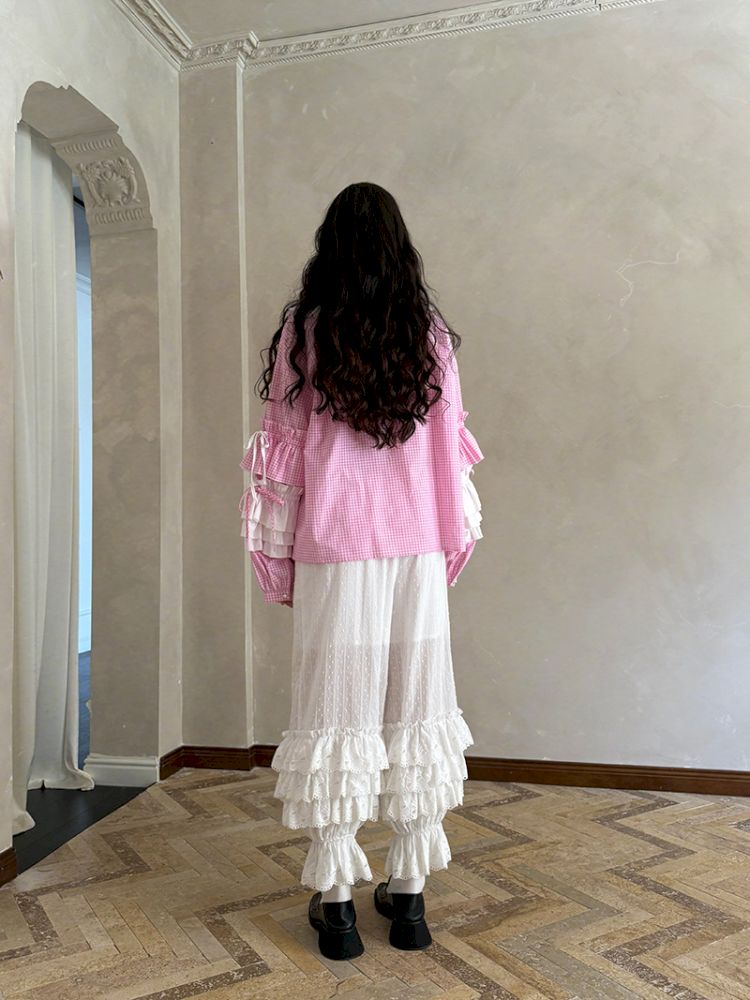 Cute bubble multi-layered lace bows pants【s0000012765】