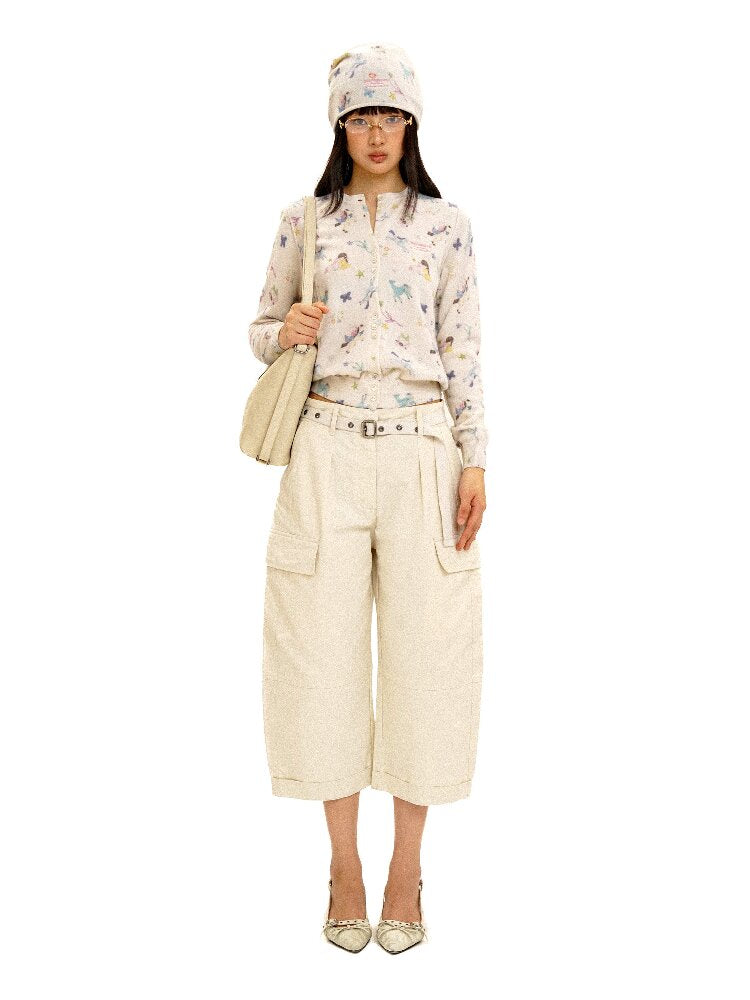 Horse Rabbit Floral Crew Cardigan【s0000016084】