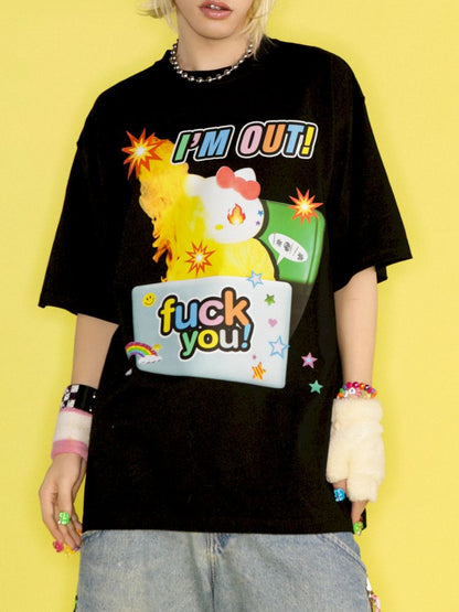 Streetwear loose cotton T-shirt【s0000013171】