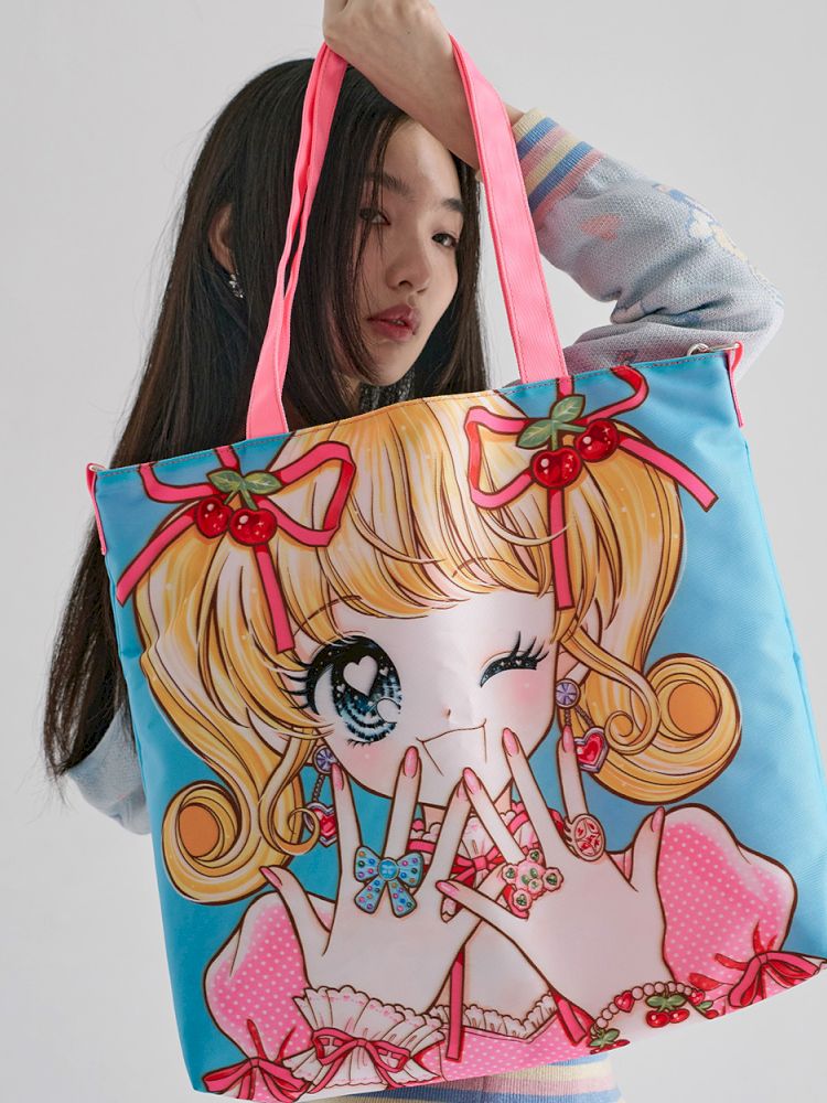 Girl Illustration Pattern Crossbody Handbag【s0000012347】