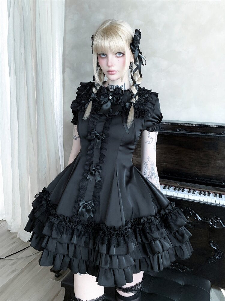 Satin Short Long Sleeve Skirt【s0000016389】