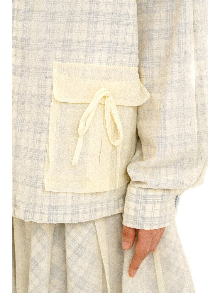 Thin Plaid Bow Spliced Skirt【s0000016087】