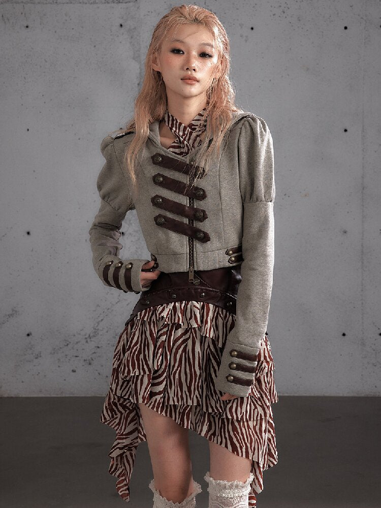 Hooded Fleece Napoleon Jacket【s0000019155】