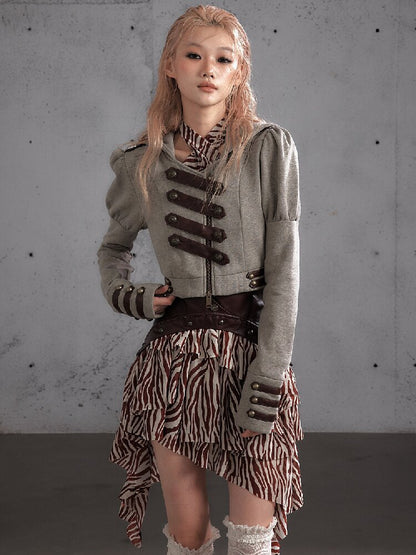 Hooded Fleece Napoleon Jacket【s0000019155】
