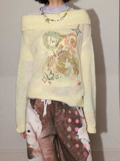 Gummy Bear Graffiti Pullover Sweater【s0000015459】